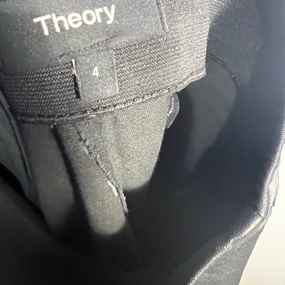 Theory Pull-On 100% Luxe Lamb Leather Leggings Black Sz 4 - Picture 14 of 15